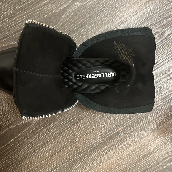 Karl Lagerfeld Double Zip Leather Boot, 8.5 black - Picture 5 of 5